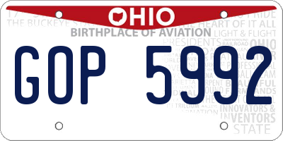 OH license plate GOP5992