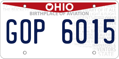 OH license plate GOP6015