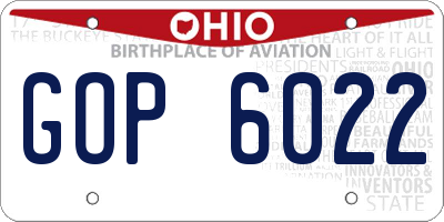 OH license plate GOP6022