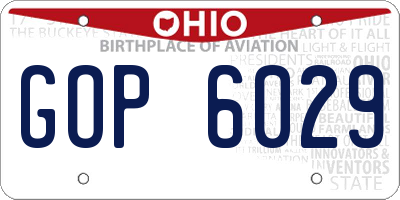OH license plate GOP6029