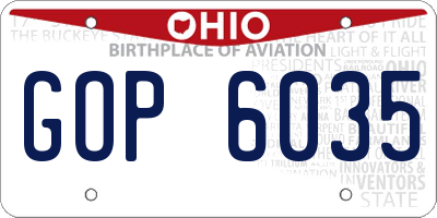 OH license plate GOP6035