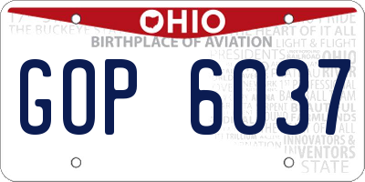 OH license plate GOP6037