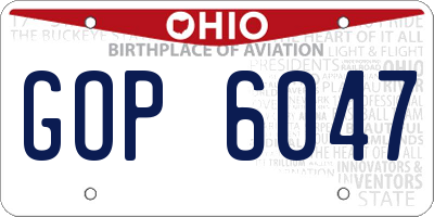 OH license plate GOP6047