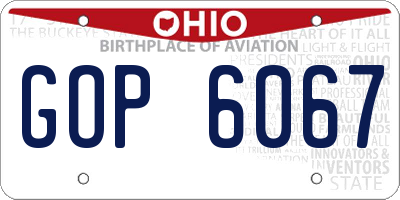 OH license plate GOP6067