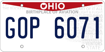 OH license plate GOP6071
