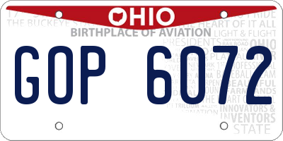 OH license plate GOP6072