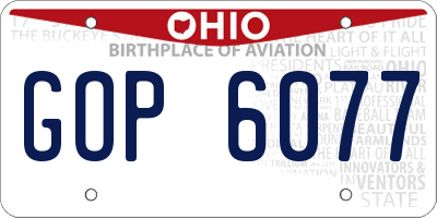 OH license plate GOP6077