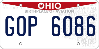 OH license plate GOP6086