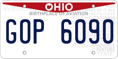 OH license plate GOP6090