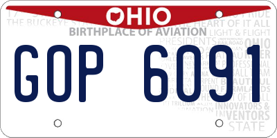 OH license plate GOP6091