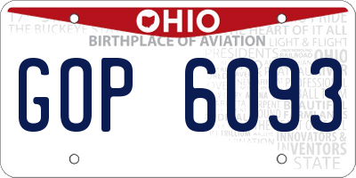 OH license plate GOP6093