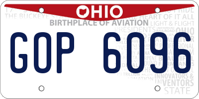 OH license plate GOP6096