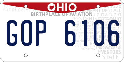 OH license plate GOP6106