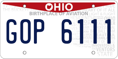 OH license plate GOP6111