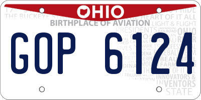 OH license plate GOP6124