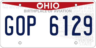 OH license plate GOP6129