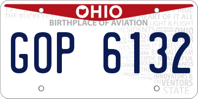 OH license plate GOP6132
