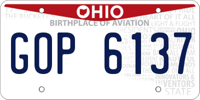 OH license plate GOP6137