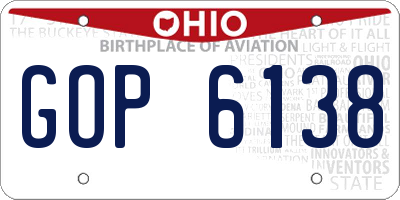 OH license plate GOP6138