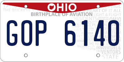 OH license plate GOP6140