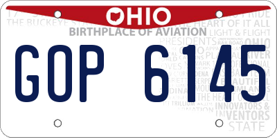 OH license plate GOP6145