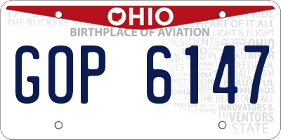 OH license plate GOP6147