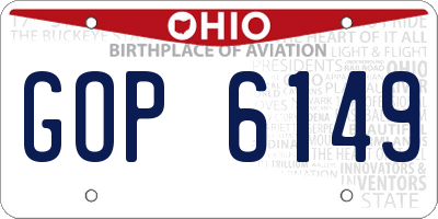 OH license plate GOP6149