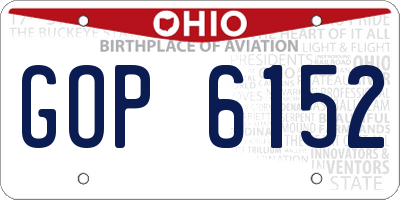 OH license plate GOP6152