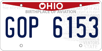 OH license plate GOP6153