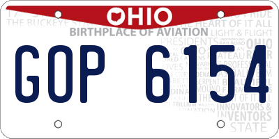 OH license plate GOP6154