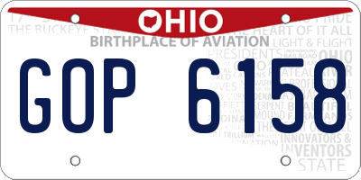 OH license plate GOP6158