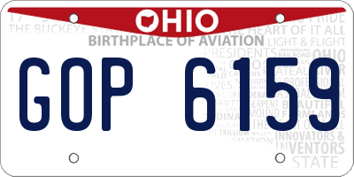 OH license plate GOP6159