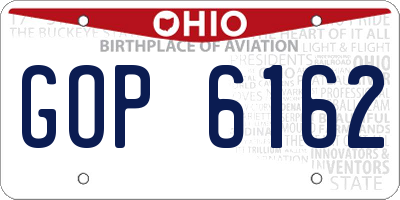 OH license plate GOP6162