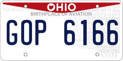 OH license plate GOP6166