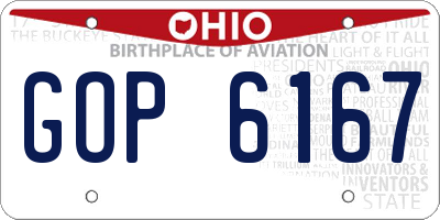 OH license plate GOP6167