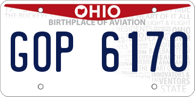 OH license plate GOP6170