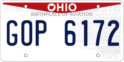 OH license plate GOP6172