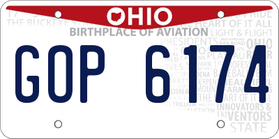 OH license plate GOP6174