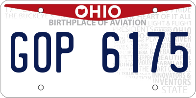 OH license plate GOP6175