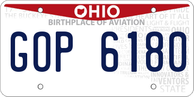 OH license plate GOP6180