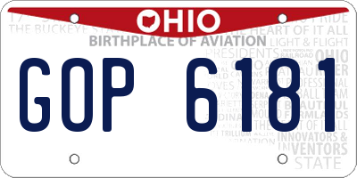 OH license plate GOP6181