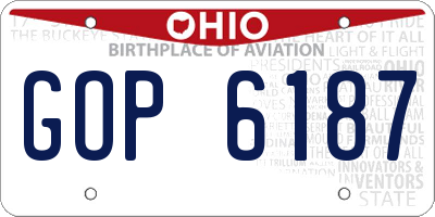 OH license plate GOP6187