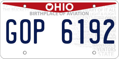 OH license plate GOP6192