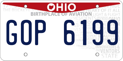 OH license plate GOP6199