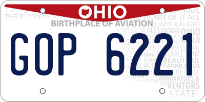 OH license plate GOP6221