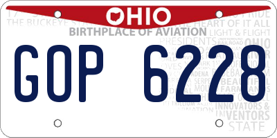 OH license plate GOP6228