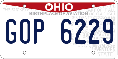 OH license plate GOP6229