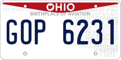 OH license plate GOP6231