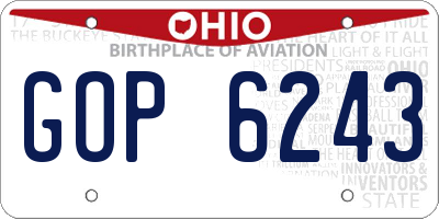 OH license plate GOP6243