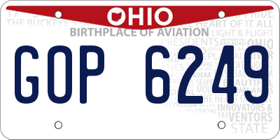 OH license plate GOP6249